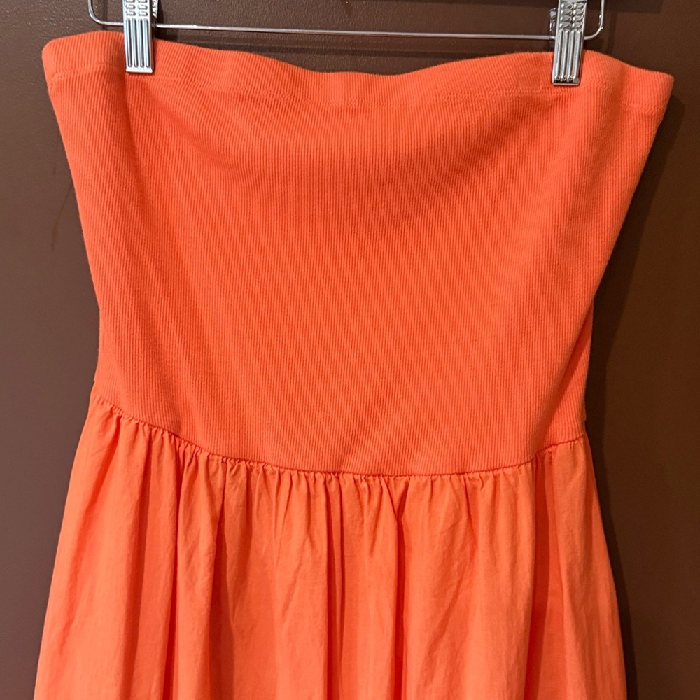 NWOT SUNDRY Orange Strapless Sundress - Picture 2 of 6